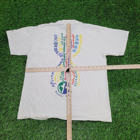 Vintage 90s Earth-Day Shirt Womens Large 21x25 White Better-World - Picture 3 of 16